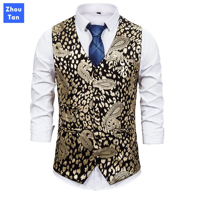 2020 New Vest for Men Fashion Casual Bronzing Print Slim Top Male Personality Wild Vests Spring New Arrival Gold Silver
2020 New Vest for Men Fashion Casual Bronzing Print Slim Top Male Personality Wild Vests Spring New Arrival Gold Silver