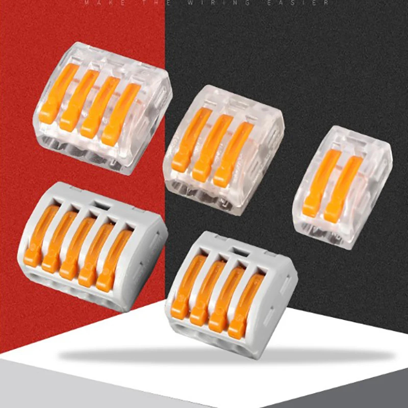 40 PCS Fast wire Connector QiaoEn PCT-212/213/214/215 Compact Wiring Connector Conductor Terminal Block soft hard wire connector
40 PCS Fast wire Connector QiaoEn PCT-212/213/214/215 Compact Wiring Connector Conductor Terminal Block soft hard wire connector