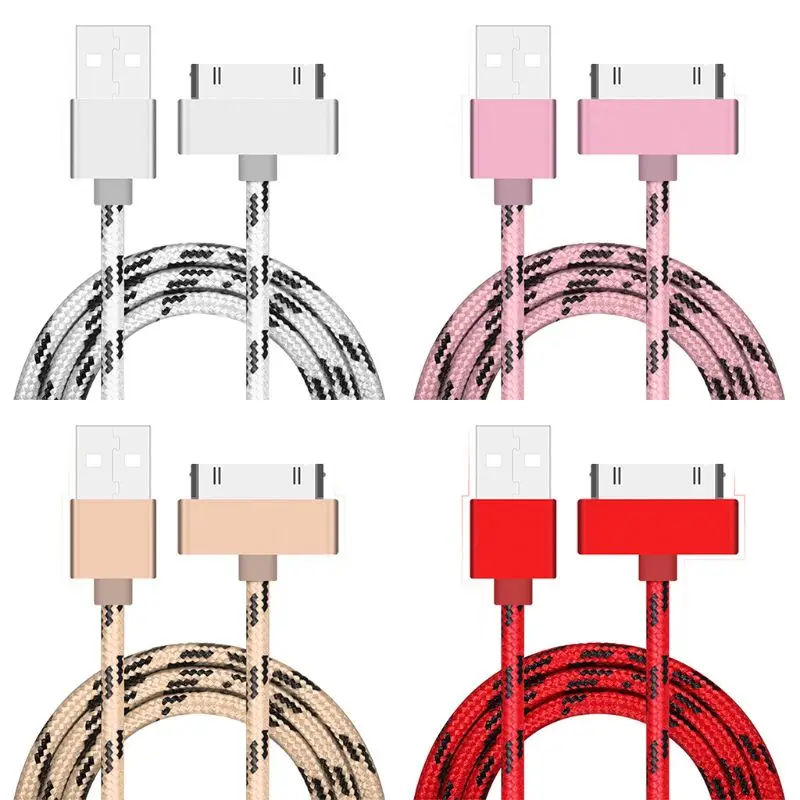 

1m Braided 30pin USB Data Sync Charging Cable for iPhone 3G 4 4s iPad 2 3 4 iPod