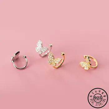 925 Sterling Silver Cubic Zircon Butterfly Shape Clip Earrings Gold Color Plated CZ Ear Cuffs Without Piercing for Women
925 Sterling Silver Cubic Zircon Butterfly Shape Clip Earrings Gold Color Plated CZ Ear Cuffs Without Piercing for Women