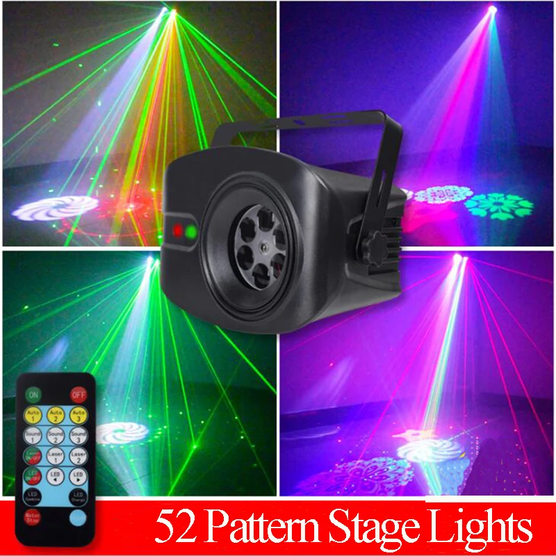 52 pattern Party Disco Stage Light RGB DJ Effect Light Remote Control Laser Projector Lights Wireless dmx for Bar KTV Christmas
52 pattern Party Disco Stage Light RGB DJ Effect Light Remote Control Laser Projector Lights Wireless dmx for Bar KTV Christmas