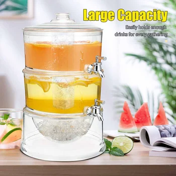 2 Layers Drinking Juice Dispenser with Separate Water Tank 2 Taps Juice Cold Drink Beverage Dispenser Lemonade Cooler Holder
2 Layers Drinking Juice Dispenser with Separate Water Tank 2 Taps Juice Cold Drink Beverage Dispenser Lemonade Cooler Holder