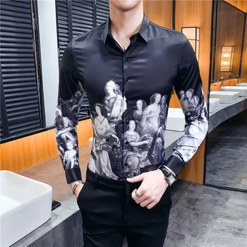 Camisa Masculina Club Party Prom Streetwear Social Clothing Casual Men Shirt 2020 European Style Long Sleeve Mens Dress Shirts 
Camisa Masculina Club Party Prom Streetwear Social Clothing Casual Men Shirt 2020 European Style Long Sleeve Mens Dress Shirts