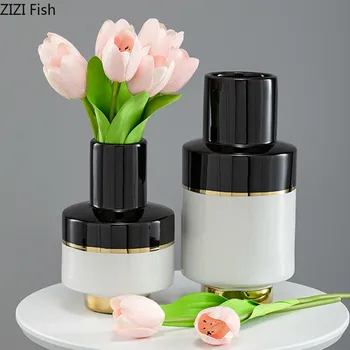BLACK AND WHITE CERAMICS VASE ORNAMENTS HOME ARTIFICIAL FLOWER FLOWER INSERTER DINING TABLE DECORATIVE VASE
BLACK AND WHITE CERAMICS VASE ORNAMENTS HOME ARTIFICIAL FLOWER FLOWER INSERTER DINING TABLE DECORATIVE VASE