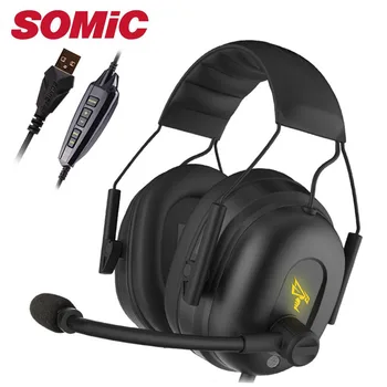 Gaming Headphone 7.1 Sound Headset Earphones USB with Mic Microphone PC Bass Stereo Computer Brand Somic G936
Gaming Headphone 7.1 Sound Headset Earphones USB with Mic Microphone PC Bass Stereo Computer Brand Somic G936