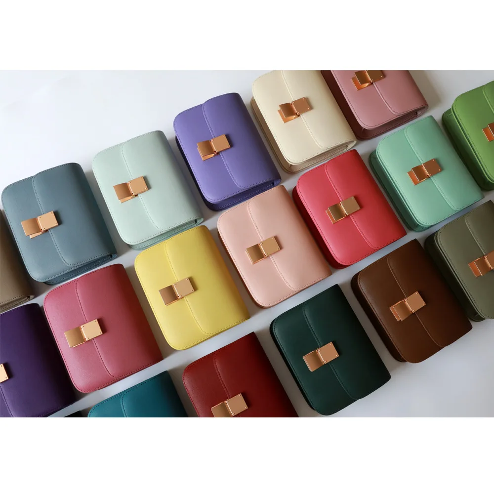 New Top Quality Solid Genuine Cowhide Lady Box Message Bag Women Cow Leather Muli-colors Fashion Crossbody Shoulder Bag
New Top Quality Solid Genuine Cowhide Lady Box Message Bag Women Cow Leather Muli-colors Fashion Crossbody Shoulder Bag