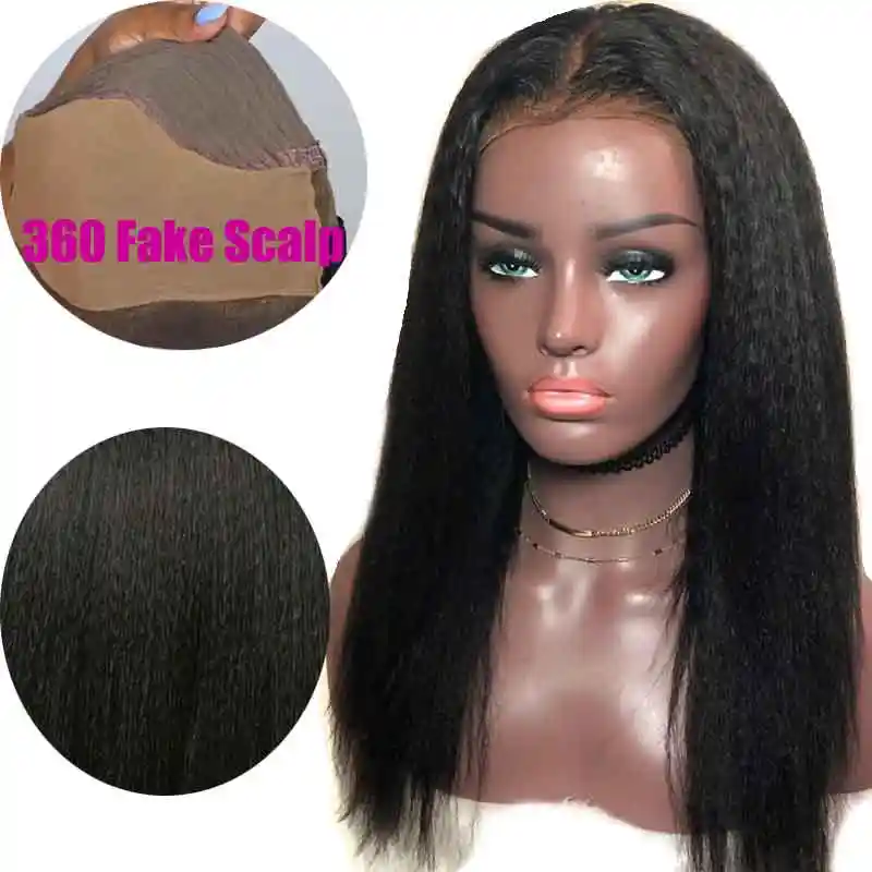 Fake Scalp Transparent Hd 360 Lace Front Wigs Preplucked Invisible Yaki Human Hair Wig Bleached Knots Black Women Remy Lace Wig Aliexpress