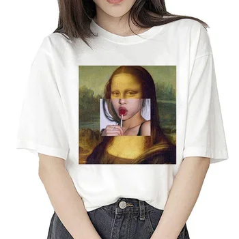 T-shirts Women's Shirt Harajuku T Shirt Funny Pattern Mona Lisa Eating Lollipop Tshirt Short-sleeved O-neck Summer Women's Tunic
T-shirts Women's Shirt Harajuku T Shirt Funny Pattern Mona Lisa Eating Lollipop Tshirt Short-sleeved O-neck Summer Women's Tunic