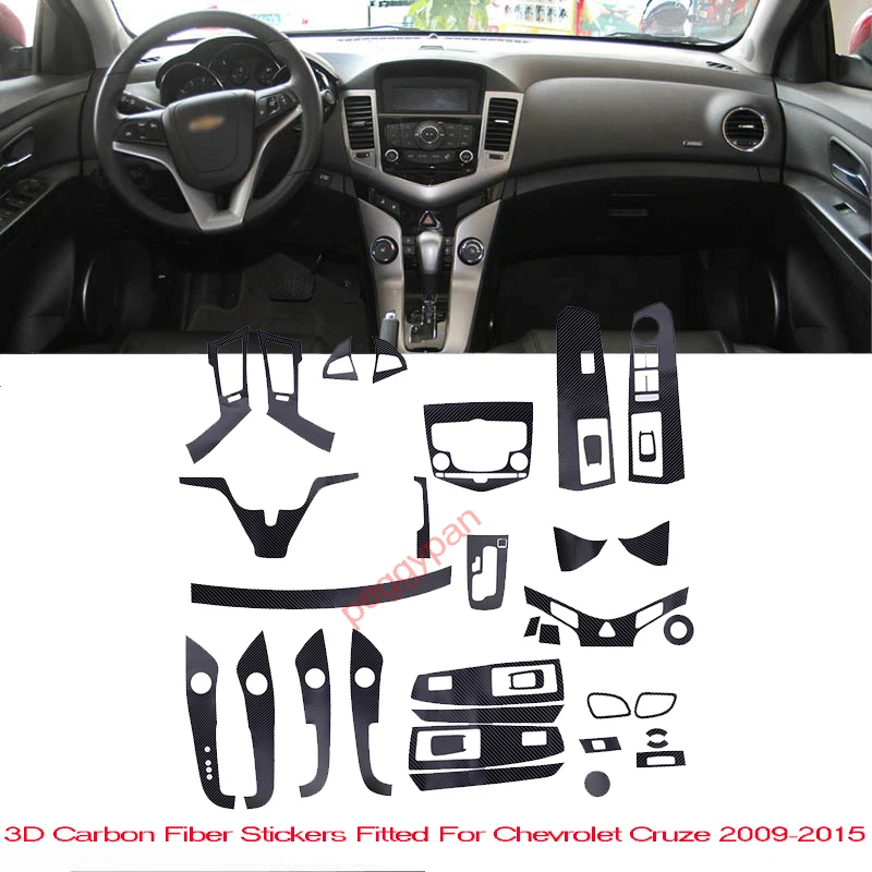 Car-Styling New 3D Carbon Fiber Car Interior Center Console Color Change Molding Sticker Decals For Chevrolet Cruze 2009-2015 | Автомобили