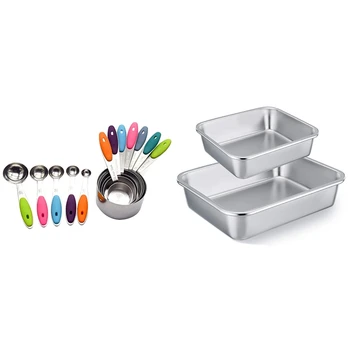 WSFS Hot 12x Stainless Steel Measuring Cups and Spoons & Lasagna Pan Set of 2, Brownie Rectangle Cake,Heavy Duty
WSFS Hot 12x Stainless Steel Measuring Cups and Spoons & Lasagna Pan Set of 2, Brownie Rectangle Cake,Heavy Duty