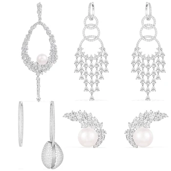 Original 1: 1 High Quality Pearl Single Silver Flower Asymmetrical Silver "shell" Texture Earrings Monaco Style Ladies Jewelry
Original 1: 1 High Quality Pearl Single Silver Flower Asymmetrical Silver "shell" Texture Earrings Monaco Style Ladies Jewelry