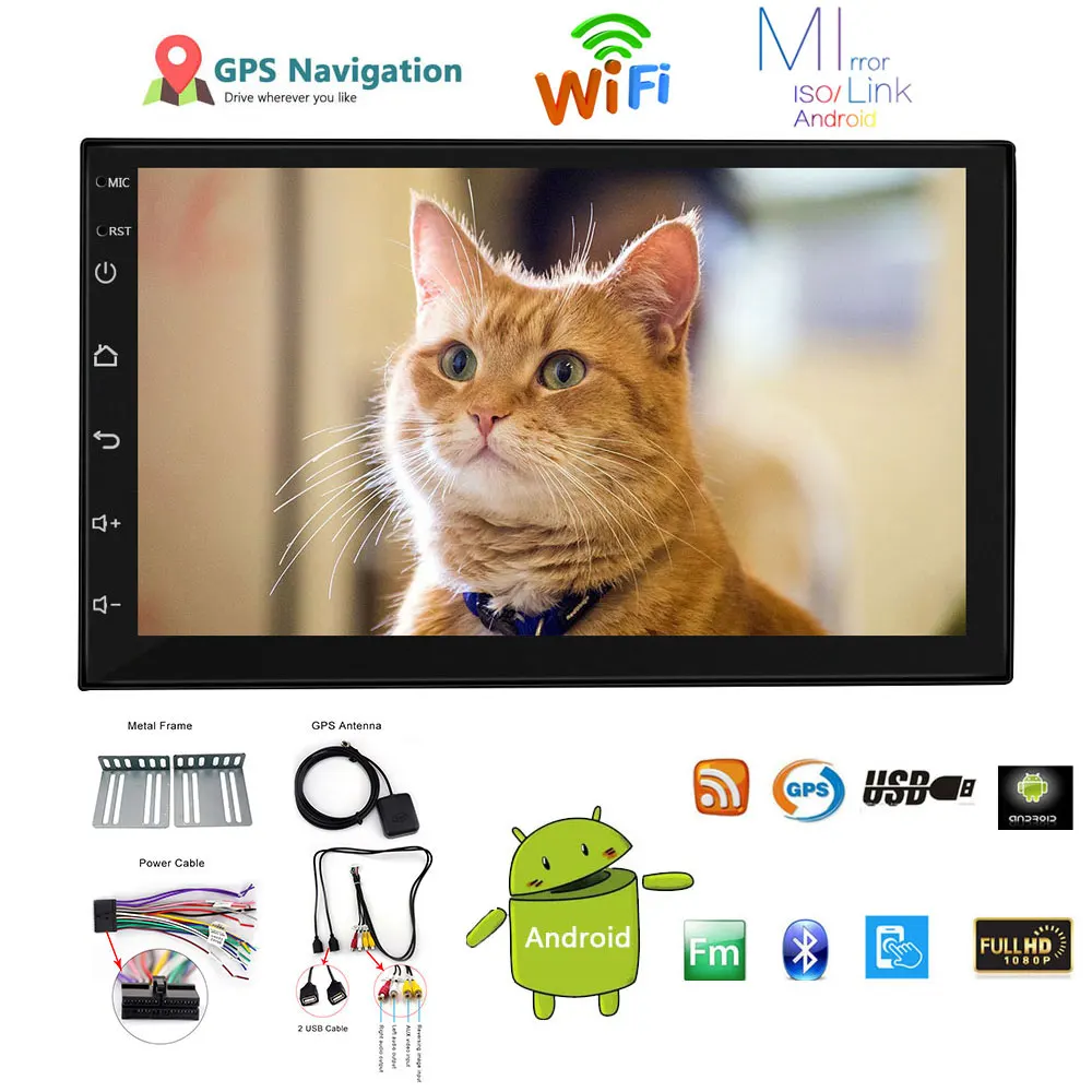 Car Multimedia Player Andriod GPS Navigation 2DIN HD Autoradio WiFi USB FM 2 Din 7" Car Audio Radio Stereo Backup Monitor Setero
Car Multimedia Player Andriod GPS Navigation 2DIN HD Autoradio WiFi USB FM 2 Din 7" Car Audio Radio Stereo Backup Monitor Setero