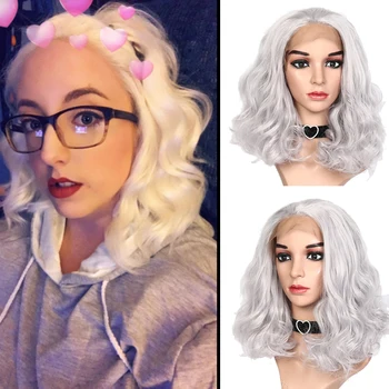Synthetic Lace Front Wigs Silver Lace Front Wigs For Women Short Curly Silver Gray Wigs Synthetic Hair Daily Parth Cosplay wig
Synthetic Lace Front Wigs Silver Lace Front Wigs For Women Short Curly Silver Gray Wigs Synthetic Hair Daily Parth Cosplay wig