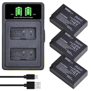 3Pcs LP-E17 LPE17 LP E17 Battery + LED Dual Charger for Canon EOS Rebel T7i,T6i,T6s,SL2,EOS M6,M5,M3,77D,750D,760D,800D,KISS X8i
3Pcs LP-E17 LPE17 LP E17 Battery + LED Dual Charger for Canon EOS Rebel T7i,T6i,T6s,SL2,EOS M6,M5,M3,77D,750D,760D,800D,KISS X8i