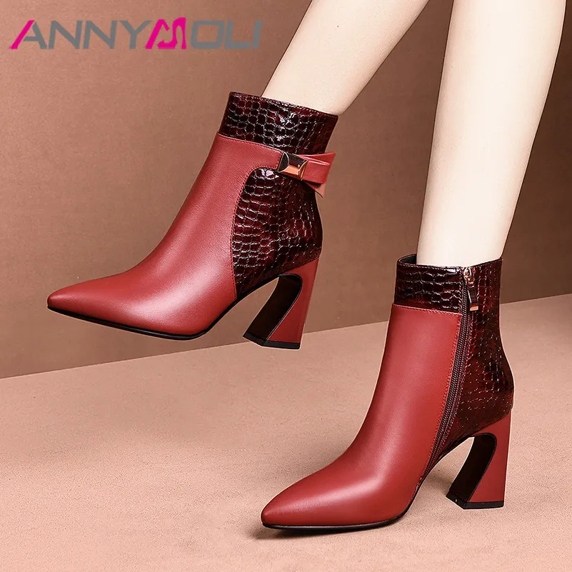 ANNYMOLI Winter Ankle Boots Women Natural Genuine Leather Extreme High Heel Short Boots Snake Print Zipper Shoes Ladies Fall 39
ANNYMOLI Winter Ankle Boots Women Natural Genuine Leather Extreme High Heel Short Boots Snake Print Zipper Shoes Ladies Fall 39