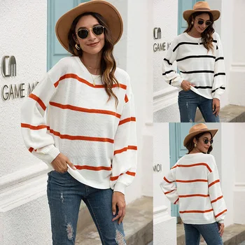 New O Neck Stripe Women Sweaters Warm Loose Autumn Fashion Tops Knitted Pullovers Long Sleeve Female Cloth
New O Neck Stripe Women Sweaters Warm Loose Autumn Fashion Tops Knitted Pullovers Long Sleeve Female Cloth