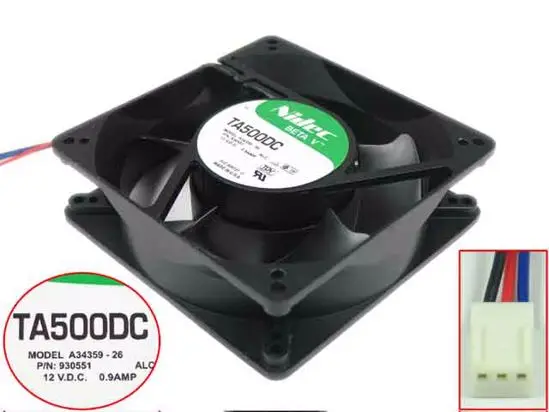 Nidec A34359-26 DC 12V 0.90A 127x127x38 мм, версия 3 провода Сервер вентилятор охлаждения
Nidec A34359-26 DC 12V 0.90A 127x127x38 мм, версия 3 провода Сервер вентилятор охлаждения