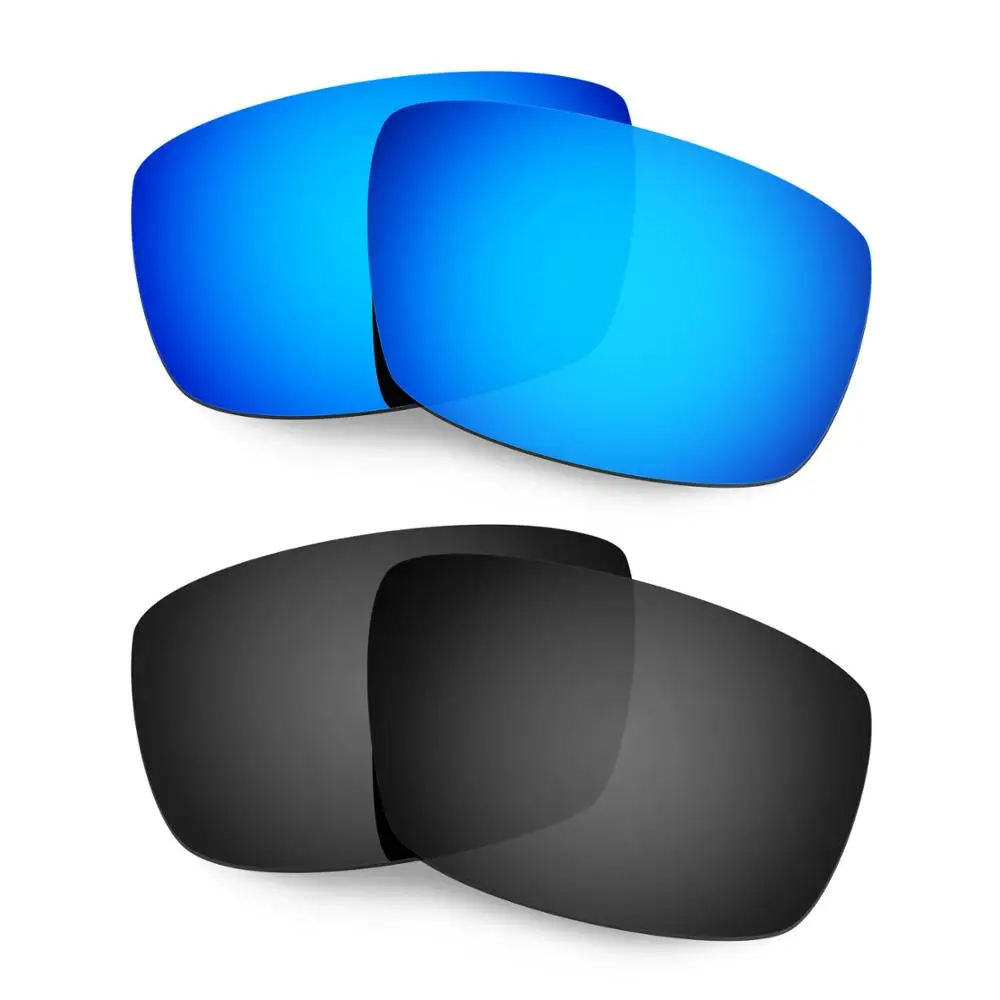 

HKUCO For Spy Optic Logan Sunglasses Polarized Replacement Lenses 2 Pairs Blue & Black