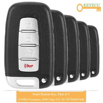 KEYECU 5PCS Smart Remote Car Key for Hyundai Azera Elantra GT Equus Genesis, Fob 3+1 4 Buttons - 315MHz - ID46 Chip - SY5HMFNA04 
KEYECU 5PCS Smart Remote Car Key for Hyundai Azera Elantra GT Equus Genesis, Fob 3+1 4 Buttons - 315MHz - ID46 Chip - SY5HMFNA04