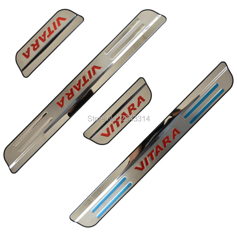 For Suzuki Vitara 2015-2021 Accessories Stainless Door Sill Kick Scuff Plate Guard Pedal Protector Trim Step Cover Car Styling For Suzuki Vitara 2015-2021 Accessories Stainless Door Sill Kick Scuff Plate Guard Pedal Protector Trim Step Cover Car Styling