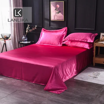 Lanlika 1PCS Solid Color Rose Red Flat Sheet Double Queen King Size Silky Luxury Satin Silk Home Textiles Bed Sheet For Adult
Lanlika 1PCS Solid Color Rose Red Flat Sheet Double Queen King Size Silky Luxury Satin Silk Home Textiles Bed Sheet For Adult