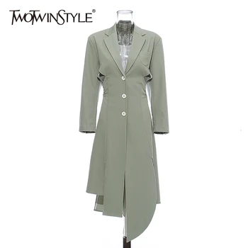 TWOTWINSTYLE Asymmetrical Women's Windbreaker Lapel Collar Long Sleeve High Waist Trench Coats Female 2020 Autumn Fashion New
TWOTWINSTYLE Asymmetrical Women's Windbreaker Lapel Collar Long Sleeve High Waist Trench Coats Female 2020 Autumn Fashion New
