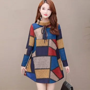 Korean Bottoming Shirt Women 2020 Autumn Winter Fashion Mid-length Half High Collar Plaid Printing Top Ladies Plus size 5XL Tops 
Korean Bottoming Shirt Women 2020 Autumn Winter Fashion Mid-length Half High Collar Plaid Printing Top Ladies Plus size 5XL Tops