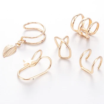 2019 Fashion 5Pcs/Set Ear Cuffs Gold Leaf Ear Cuff Clip Earrings for Women Earcuff No Piercing Fake Cartilage Earrings
2019 Fashion 5Pcs/Set Ear Cuffs Gold Leaf Ear Cuff Clip Earrings for Women Earcuff No Piercing Fake Cartilage Earrings