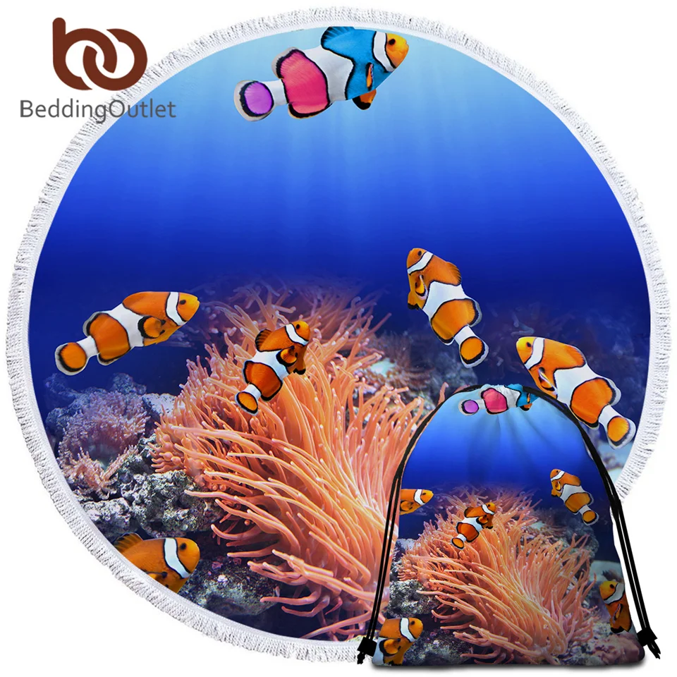 BeddingOutlet Clownfish Microfiber Towel 3D Ocean Coral Summer Blanket Marine Picnic Mat Blue Deep Sea Beach Towel Round 150cm
BeddingOutlet Clownfish Microfiber Towel 3D Ocean Coral Summer Blanket Marine Picnic Mat Blue Deep Sea Beach Towel Round 150cm