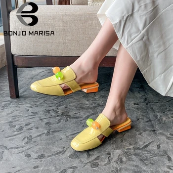 BONJOMARISA New Brand Girl Summer Square Toe Slip On Low Heel Sewing Candy Color Mules Women Designer Fashion Shoes Woman
BONJOMARISA New Brand Girl Summer Square Toe Slip On Low Heel Sewing Candy Color Mules Women Designer Fashion Shoes Woman