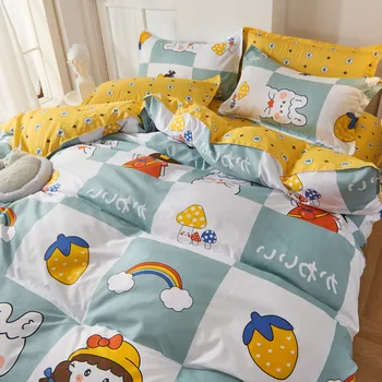 Cute Cartoon Style Four-piece Single Dormitory Bed Sheet Quilt Cover Small Fresh Bedding Three-piece Set Kawaii Bedding
Cute Cartoon Style Four-piece Single Dormitory Bed Sheet Quilt Cover Small Fresh Bedding Three-piece Set Kawaii Bedding