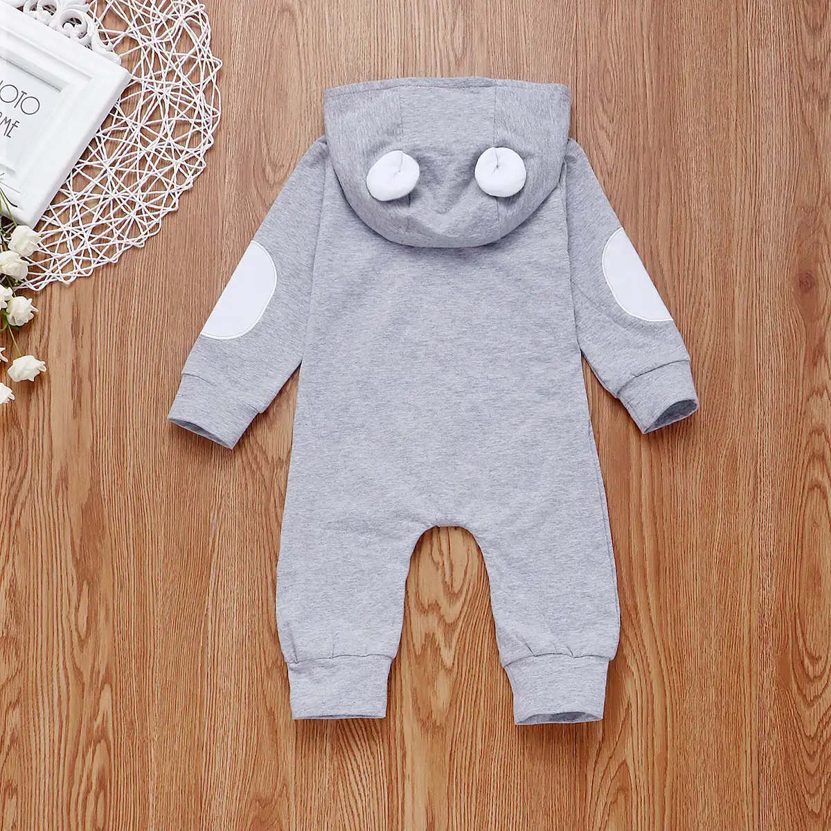 0-24m newborn baby boy girl rompers cute hoodie romper long