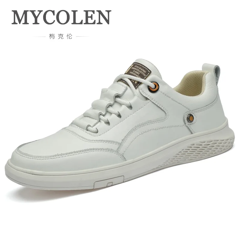 MYCOLEN New Arrival Leather Casual Shoes Men Solid Color Mens Flat Shoes Comfortable Leather Sneakers For Male Sepatu Kulit Pria 
MYCOLEN New Arrival Leather Casual Shoes Men Solid Color Mens Flat Shoes Comfortable Leather Sneakers For Male Sepatu Kulit Pria