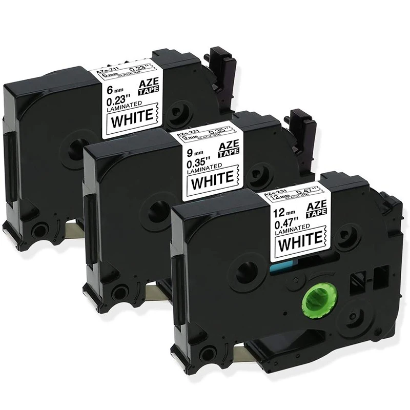 3Pcs 12mm+9mm+6mm Black TZe221 TZe211 TZe231 Tape for Brother P-Press Label Maker Printer Laminated Ribbons
3Pcs 12mm+9mm+6mm Black TZe221 TZe211 TZe231 Tape for Brother P-Press Label Maker Printer Laminated Ribbons