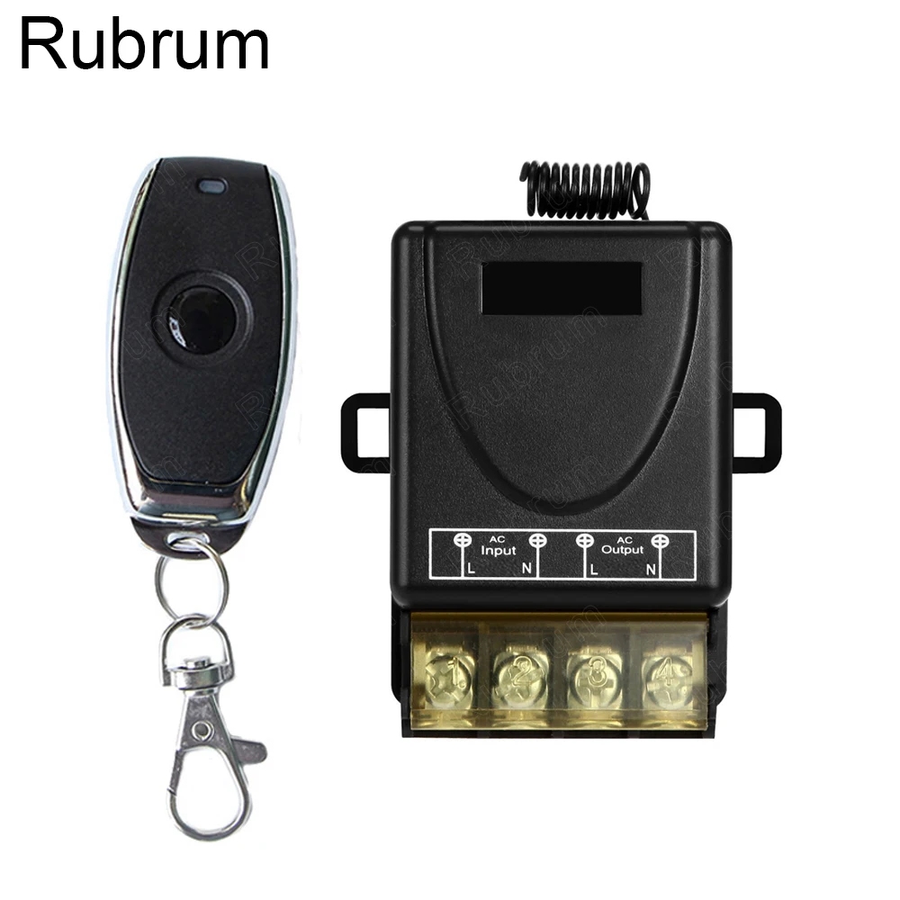Rubrum 433Mhz RF Relay Wireless Remote Control Switch AC 220V 1CH 30A Receiver Module & 2 Button Remote Control For Water Pump
Rubrum 433Mhz RF Relay Wireless Remote Control Switch AC 220V 1CH 30A Receiver Module & 2 Button Remote Control For Water Pump