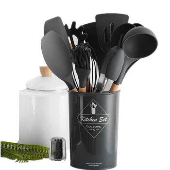 11pcs Silicone Kitchen Set Cooking Tools Utensils Set Spatula Shovel Soup Spoon with Wooden Handle Special Heat-resistant Design
11pcs Silicone Kitchen Set Cooking Tools Utensils Set Spatula Shovel Soup Spoon with Wooden Handle Special Heat-resistant Design
