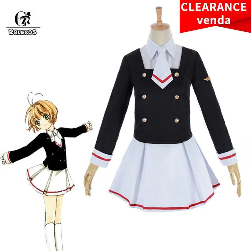 ROLECOS Cardcaptor Sakura Clear Card Косплей Костюм Kinomoto Шаоран ли костюм Tomoyo школьная форма