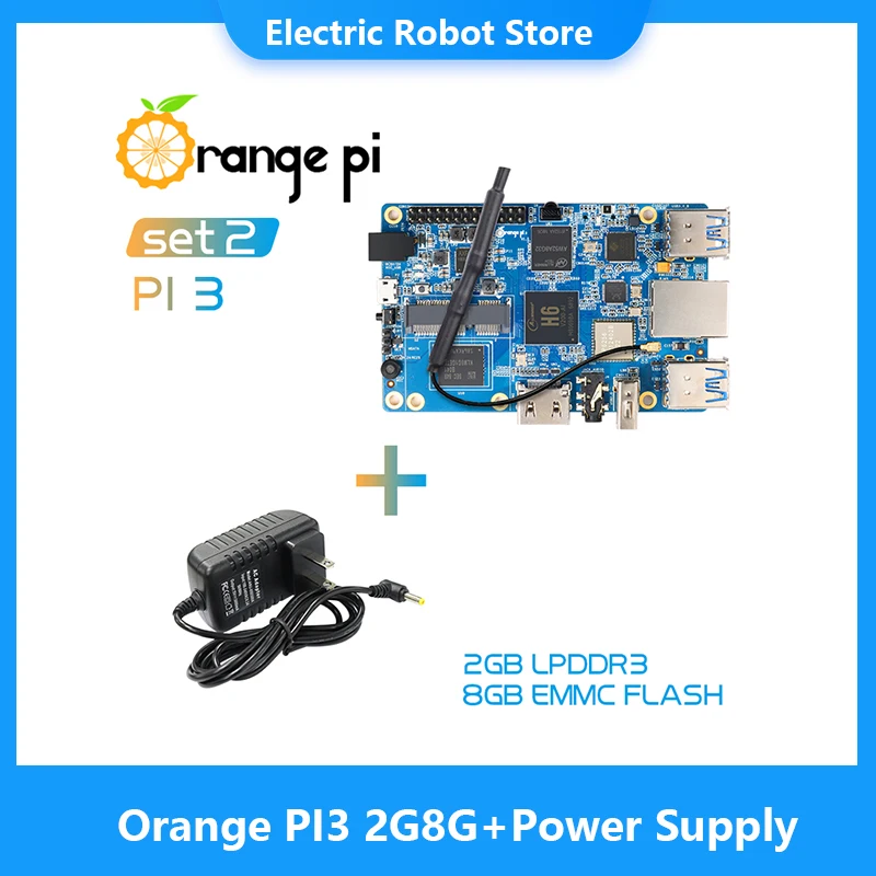 Orange PI3 2G8G+Power Supply, H6 LPDDR3 Gigabyte AP6256 BT5.0 Support Android 7.0, Ubuntu, Debian Single Board
Orange PI3 2G8G+Power Supply, H6 LPDDR3 Gigabyte AP6256 BT5.0 Support Android 7.0, Ubuntu, Debian Single Board