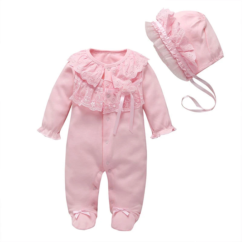 Princess Lace Flower Infant Baby Outfits Jumpsuit With Hat Cotton Toddler Newborn Baby Rompers Baby Girl Romper Long Sleeve
Princess Lace Flower Infant Baby Outfits Jumpsuit With Hat Cotton Toddler Newborn Baby Rompers Baby Girl Romper Long Sleeve