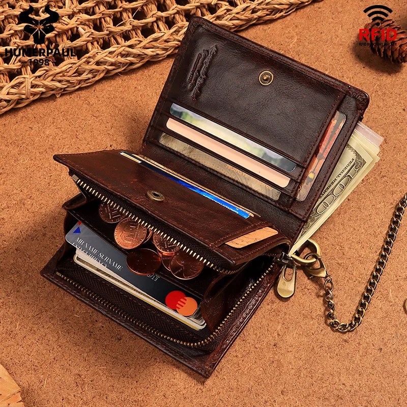 HUMERPAUL Short Men wallets Genuine Leather Vintage New Card Purse Multifunction Luxury Design Male Coin Pocket High Quality
HUMERPAUL Short Men wallets Genuine Leather Vintage New Card Purse Multifunction Luxury Design Male Coin Pocket High Quality