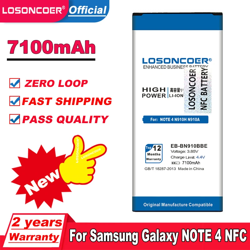 Батарея EB-BN910BBE NFC 7100 мАч для Samsung Galaxy Note 4 батарея Note4 N910H N910A N910C N910U N910F N910FQ SCL24 N910X |