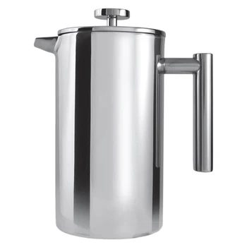 

Double Wall Insulated Stainless Steel French Coffee Press,Coffee Maker with Strainer, 6 Cup/25Oz.