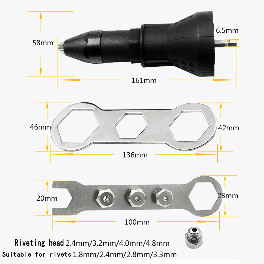 Electric Rivet Nut Gun Riveting Tool Cordless Riveting Drill Adaptor Insert Nut Tool Riveting Drill Adapter
Electric Rivet Nut Gun Riveting Tool Cordless Riveting Drill Adaptor Insert Nut Tool Riveting Drill Adapter