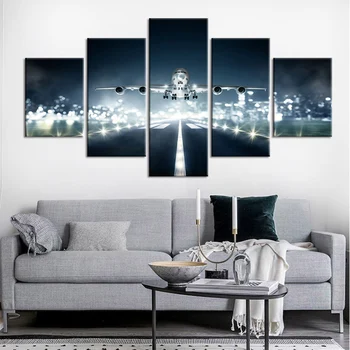 5 Panel Night Light Scenery Aircraft Runway Canvas Paintings Prints Pictures Flight Take Off Poster Home Decor Wall Art
5 Panel Night Light Scenery Aircraft Runway Canvas Paintings Prints Pictures Flight Take Off Poster Home Decor Wall Art