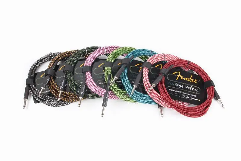 

Fender 3/6/10/15/20 meters guitar cable bass electric box audio cable guitar noise reduction line color braided shielded cable