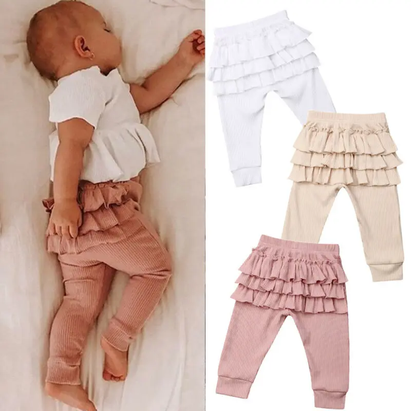 Модная одежда для новорожденных детские леггинсы маленьких девочек штаны с