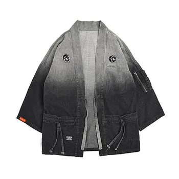 2020 Japanese Kimono Jacket Gradient Color Hip Hop Men Denim Jacket Streetwear Harajuku Japan Style Cardigan Jacket Jean Vintage 
2020 Japanese Kimono Jacket Gradient Color Hip Hop Men Denim Jacket Streetwear Harajuku Japan Style Cardigan Jacket Jean Vintage