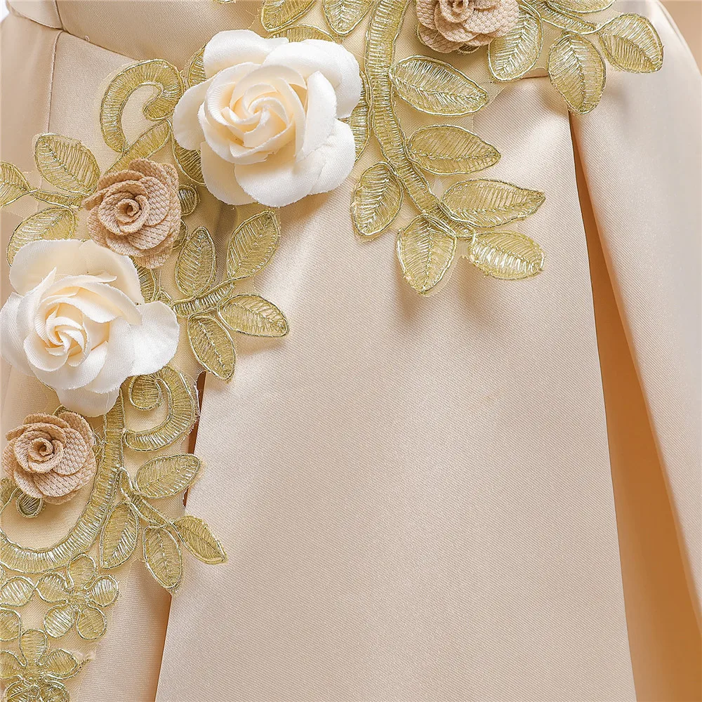 Flower Girls Dresses New Christmas Princess Dress Cute Kids Wedding Party Prom Gown Formal Children Clothing For Girls 10 Years (10)