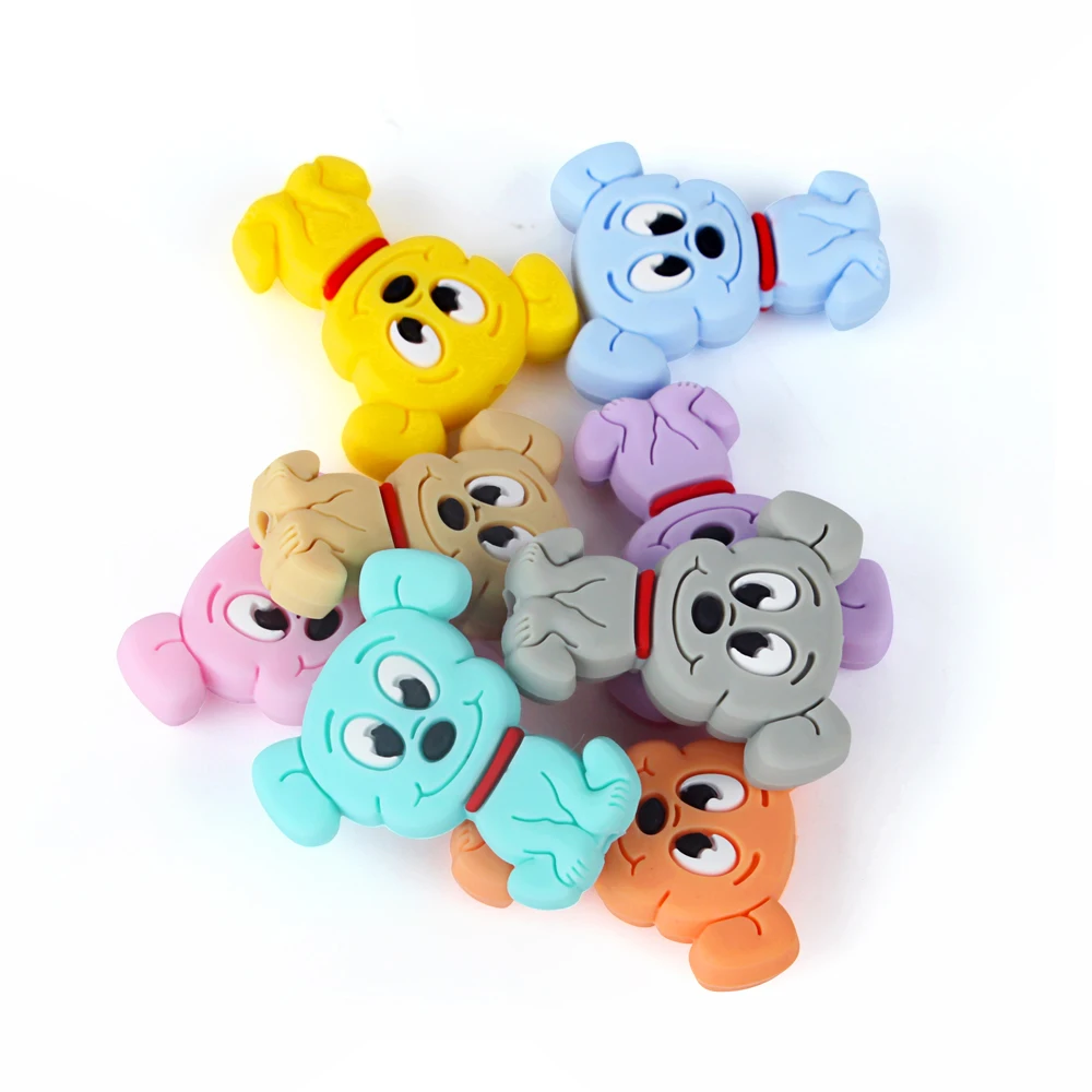

Keep&Grow 10pcs Mini Cartoon Dog Silicone Beads Food Grade Rodents Baby Teethers Bead DIY Teething Necklace Pendant Baby Product