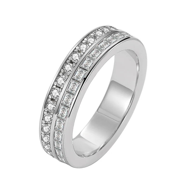 

925 sterling silver Ring Romantic Promise Dazzling Pave AAAAA Diamond Wedding Band rings for women Bridal Statement Jewelry Gift